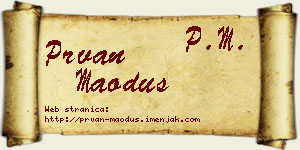Prvan Maoduš vizit kartica
